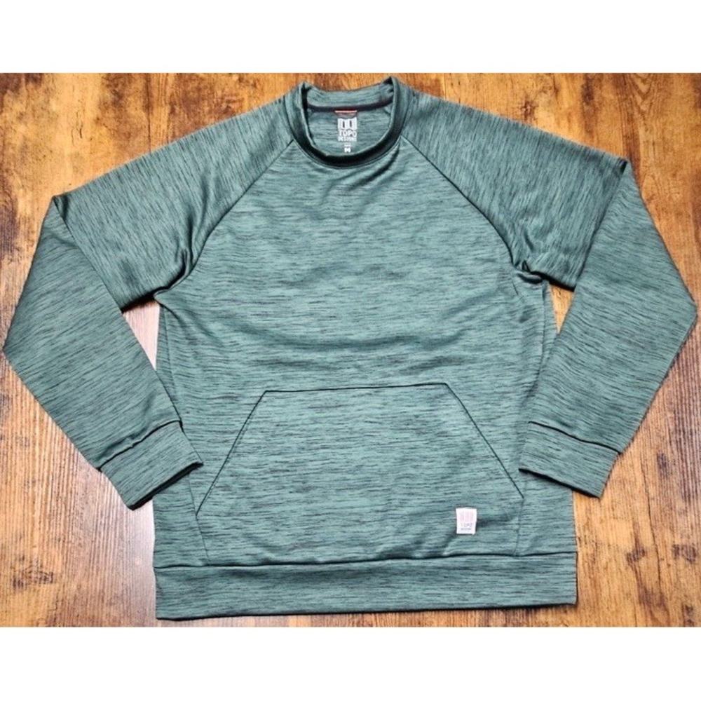 Topo Designs Mountain Crewneck Sweatshirt Green Men's Size Medium